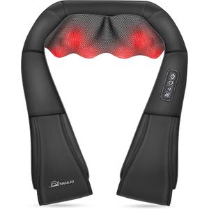 Snailax Shiatsu Neck and Shoulder Massager - Back Massager with Heat, Deep Kneading Electric Massage Pillow for Neck, Back, Shoulder,Foot,Body
