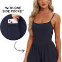 Beaully Women's Summer Sleeveless Athletic Rompers Spaghetti Strap Double Lined Shorts Jumpsuit One Piece Outfits (Blue, S)