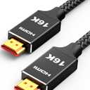 Capshi 96Gbps HDMI Cable 2.2 6.6ft, 16K@60Hz, 8K@120Hz, 4K@240Hz, High Speed Cord for PS5/4, TV, Gaming Console, Monitor, Support HDR, eARC, DTS:X, HDCP 2.2 & 2.3, Braided, Grey