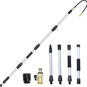Telescopic Gutter Cleaning Tools from the Ground, Rain Gutter Cleaner Hose Attachment with Extension Poles Up to 7FT, Bendable Gutter Wand, 4 Spray Patterns Perfect for Garden Hose Telescopic Gutter Cleaning Tools from the Ground, Rain Gutter Cleaner Hose Attachment with Extension Poles Up to 7FT, Bendable Gutter Wand, 4 Spray Patterns Perfect for Garden Hose