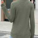 JUSTFASHIONNOW Womens Long Sleeve Shirts Trendy Sweaters Lightweight 2025 Casual Crewneck Fall Tunic Tops Loose Fit Dressy (Green, XL)