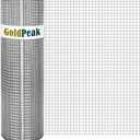 GoldPeak Hardware Cloth 1/2 inch 48 x 100 Ft 19-Gauge, Hot-dip Galvanized After Welding, Wire Mesh Roll Chicken Wire Fencing Wire Cloth Gopher Wire Chicken Coop Wire Tree Fence
