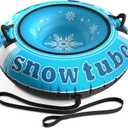 Jasonwell Inflatable Snow Tube Sled - Heavy Duty Snow Tubes for Sledding with Premium Canvas Cover for Kids Adults Snow Toy Fun Winter Outdoor Toys Christmas Birthday Gift for Boys Girls Children (48")