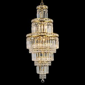 YYJLX Modern Crystal Chandelier 8 Light Long Chandelier for High Ceiling Luxury Gold Hanging Pendant Light for Dining Room Living Room Staircase Foyer Entryway