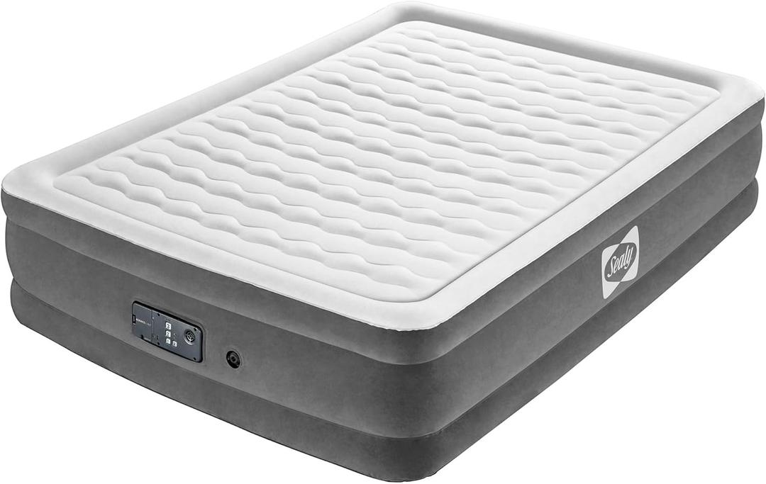 Sealy: AlwayzAire 18" Airbed - Queen - Built-in Comfort Pump, Inflatable Mattress, USB Charge, Wave Beam Construction, Adjustable Firmness, Storage Bag, Original 