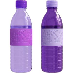 Copco Hydra 16.9oz Water Bottle, Set of 2 - Non-Slip Sleeve & BPA-Free Tritan Plastic - Dishwasher Safe, Reusable To Go Bottle - Leak-Proof, Spill-Proof, Portable Water Bottle (Purple & Light Purple)