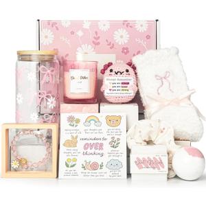 Gifts for Teen Girls, Teen Girl Gifts Trendy Stuff, Graduation Gift For Her Teens Tween Girls, Teenage, Daughter, Sister, Best Friend Birthday Basket for Women Sweet 16th 18th 21st Box Set (Pink)