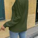 Zeagoo Womens Sweaters 2026 Fashion Fall Tops Crew Neck Long Sleeve Knit Pullover Sweater S-XXL (Green, S)