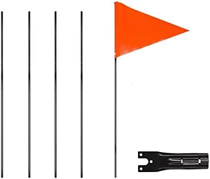 Bike flag Adjustable height fiberglass pole Safety sign High visibility for electric bikes Golf carts Bicycle Flags（Red）