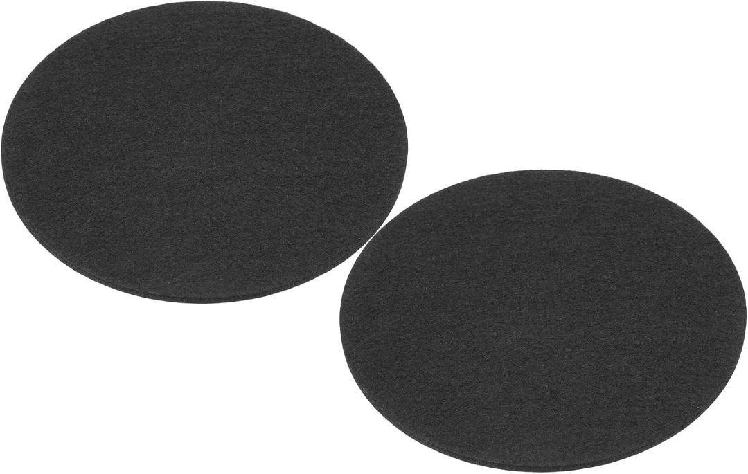 PATIKIL 11" Diameter Adhesive Non-Slip Backed Felt, 2 Pcs 5mm Thickness Round Lamp Base Anti-Slip Mat Anti-Scratch Pad for Lamp Bases, Black