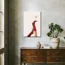 Funky Red Boot Martini Poster Trendy Cherry Girly Bottoms Up Wall Art Trendy Cocktail Posters Feminist Preppy Apartment Room Decor Y2k Aesthetic Home Bar Cart Speakeasy Pop Art 8x12inch Framed (8L" x 12W")