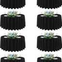 Sancua 90 Inch Round Tablecloth Black, 8 Pack - Circle Polyester Fabric Table Cloth for Wedding Party Reception Banquet Birthday, Washable Formal Table Cover (Fit 30-72 Inch Tables)