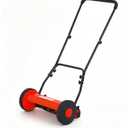 16" 5-Blade Push Reel Lawn Mower, Manual Push Mower with Adjustable Cutting Height, Compact Lawnmower for Small to Medium Yard and Field, Lightweight Hand Reel Push Mower, Red