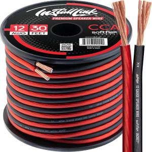 12 AWG Gauge Speaker Wire (30 Feet) Car or Home Theater (CCA)