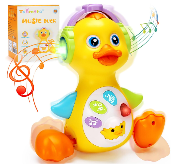 Tsomtto Baby Musical Light Up Duck Toy, Baby Toys 036912 Months Dancing Crawling Tummy Time Toys, Newborn Infant Learning Toy Gifts for 0 3 4 5 6 7 8 Month Old Baby Boys Girls