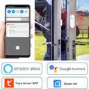 ChunHee WiFi Door Sensor, Door Sensor Alarms Detector Real-time Alarm with Alexa, Google Assistant, No Hub Required, Trigger Phone Notification, for Bussiness Burglar Alert 3PC (2.4GHz WiFi)