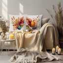 Fall Leaf Pillow Covers 18x18, Fall Room Decor, Rustic Farmhouse Autumn Leaves Botanical Decorative Throw Pillow Covers Pillowcases for Home Living Room Bedroom, Set of 2