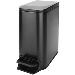 Cesun Small Bathroom Trash Can with Lid Soft Close, Step Pedal, 6 Liter / 1.6 Gallon Stainless Steel Garbage Can with Removable Inner Bucket, Anti-Fingerprint Finish (Matt Black)