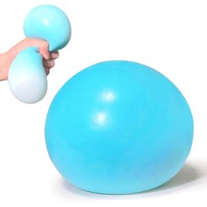 4 Inch Giant Squeeze Stress Balls for Kids and Adults - Jumbo Squishy Dough Ball, Squishy Sensory Toys for Kids Party Favors, Goodie Bag Stuffers, Squeeze Stress Toys for Anxiety Relief (Blue)
