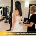 Bustle Clips for Wedding Dress Train, Non-Marking Sewing Clips for Wedding Dress Train, Firm and Non-Slip Dress Clip, White, 2PCS