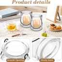 2 x Cabilock 8PCS Hanging Candle Holder, Clear Glass Tealights Candle Holder with Handle, Decorative Succulent Vase Hanger Air Plants Terrariums for Christmas Festival Party Wedding Indoor Outdoor Decor