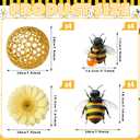 Novabright 16 Pcs Spring Bee Tree Picks Stems Decorations Bee Tree Topper Ornaments Beehive Honeybee Flower Picks for Vase Filler Baby Shower Table Centerpiece Summer Home Party Favor