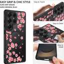 ZIYE Magnetic Case for Samsung Galaxy S25 Ultra 6.9 Inch [Compatible with MagSafe] Hard PC and Soft TPU Case with Cherry Blossom Pink Floral Anti-Scratch Shockproof Protection Phone Cover for Women