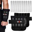 Wrist Ankle Weights with Removable Steel Bars, 1 Pair Adjustable Arm Leg Weights for Men and Women, No Leakage Design, Weighted Wrist Bands for Walking Jogging Yoga Pilates (Adjustable Wrist Arm Weights 4.4 LBS)