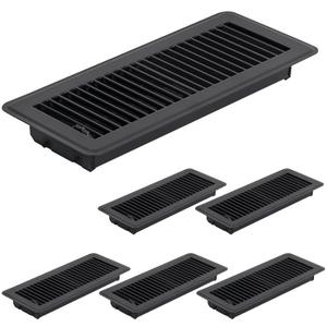 6 Pack 4" x 12" Floor Vent Covers - Heavy Duty Steel Walkable Floor Register - Easy Adjust Air Supply Lever - Vent Covers for Home Floor (Black, 4x12 Inches)