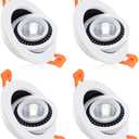 3 Inch Eyeball Gimbal LED Recessed Lighting Dimmable Downlight, 5W (50W Halogen Equivalent) Adjustable Spotlight, 2700K Ultra Warm White, CRI80, Ceiling Light with LED Driver (4 Pack)