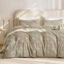 JELLYMONI Duvet Cover King Size Khaki - 3PCS Boho Duvet Cover Set Plaid Polyester Tufted Bohemian Jacquard Knit Textured Comforter Cover 10490in Rhombic Geometric Pattern Zipper Corner Tie