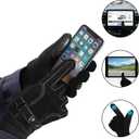 Winter Gloves for Men, Leather Gloves Mens Thermal GloveTouch Screen Resistant Windproof for Running Cycling Driving (Black)