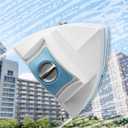 Magnetic Glass Cleaner Tools - Double Sided Windows Glass Cleaner Wiper for 5-25mm Single Double Glass with 2 Pc Pink Microfiber Cleaning Cloth 5-Files Adjustable Windshield Cleaner Tool for High-Rise