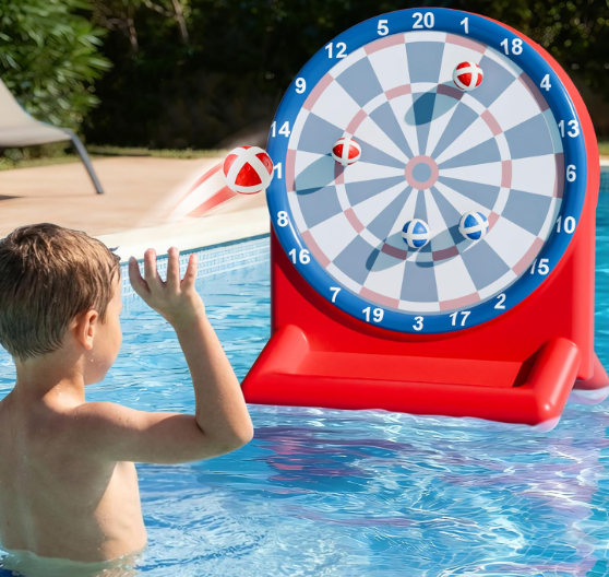 iPlay, iLearn Kids Fun Pool Toys, Inflatable Dart Board Water Games, Swimming Pool Floats, Beach Yard Outdoor Play, Backyard Party Birthday Gift for 6 7 8 9 10 12 Years Old Boys Girls Teen AdultRed