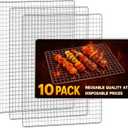Grill Topper, 10 Pcs Disposable Grill Grates, 11.8 X 15.7 Inch Baking Rack Replacement, BBQ Accessories for Outdoor Smoker Grills