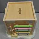 PairPear Wooden Activity Cube Montessori Toys Wooden Play Cube Activity Center Baby Busy Board Multifunctional Early Educational Development Toys Sensory Gifts for Toddlers Girls Boys 1 2 3 Year Old