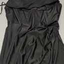 Women's Cocktail Dresses Elegant Black Strapless Slit Mermaid Evening Dresses for Wedding Guest (Medium)