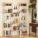 Huuger 5 Tier Bookshelf, 68'' Tall Bookcase with 14 Open Shelves, White