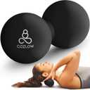 COZLOW Double Lacrosse Silicone Massage Ball - Black - Peanut Trigger Point Roller for Mobility, Deep Tissue Therapy, Myofascial Release - Acupressure Tool for Muscle Pain Relief