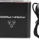 Ethernet RJ45 Network Cable Splitter Adapter, 1000Mbps 1 to 2 Network Line Splitter, Dual Device Internet Distribution Module, Cat5e Cat6 Compatible