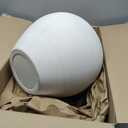 Large White Vase for Centerpieces - 11" Wide Textured Stone Look
