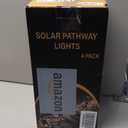 4Pack Solar Pathway Lights Outdoor, Landscape Lighting Dust to Dawn Solar Lights for Garden Decor, Metal Path Lights Solar Powered for Yard Lawn Patio Walkway Warm Yellow