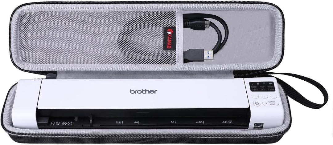 XANAD Hard Case for Brother DS-640 / DS-940DW/DS-740D / DS-720D/Doxie Go SE Duplex Compact Mobile Document Scanner(Light Gray) (Grey)