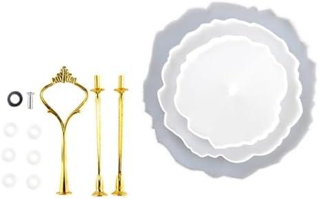 misppro Silicone Fruit Plate Tray Mold with Gold Stand - Flexible Epoxy Resin Mold for Coasters, Bowl Mats, and DIY Resin Art Projects