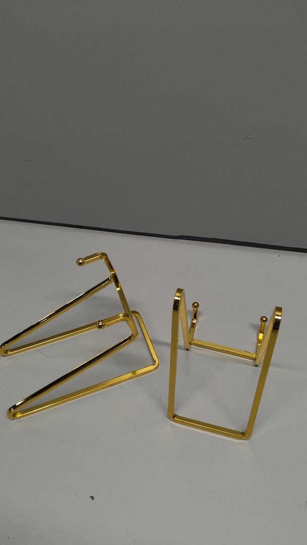 Plate Holder Easel Display Stand - 6 inch Metal Plate Stands for Display - Tabletop Picture Stand - Gold Iron Easels for Display Pictures | Photo Frames | Book | Decorative Plates | Plaque - 2 Pack