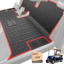 10L0L Golf Cart Mat, Full Coverage Floor Liner Mat Custom Fit for EZGO RXV (2008-2022) & 2Five (2009+), Easy to Clean (Red + Black)