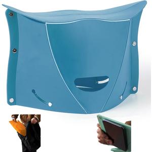 Foldable Portable Outdoor Stool, Thickness of 0.5 in, Quick Opens for Camping Hiking Picnic Fishing Subway, Lightweight Mini Folding Travel Potty Stool, Footrest for Air Travel Blue