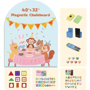 Magnetic Arch Wall Decal 40"x32"  Upgraded Self-Adhesive Magnetic Chalkboard, Magnet Wall for Kids, Includes 4 Magnet Sets, Chalk & Pen Holder for Playroom & Home Decor(Light Blue) Magnetic Arch Wall Decal 40"x32"  Upgraded Self-Adhesive Magnetic Chalkboard, Magnet Wall for Kids, Includes 4 Magnet Sets, Chalk & Pen Holder for Playroom & Home Decor(Light Blue)