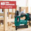 NEU MASTER Cordless Nail Battery Powered, Battery Brad Nailer/Staple NTC0023 20V Max. Battery and Charger Included for Upholstery, Woodworking and Carpentry