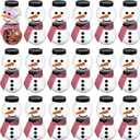 36 Pcs Plastic Candy Jars for Christmas Party Favors Snowman Christmas Candy Jars with Lids Clear Xmas Cookie Jar Container Chocolate Storage Jar with Stickers, Ribbon for Marshmallow Gift (Transparent)